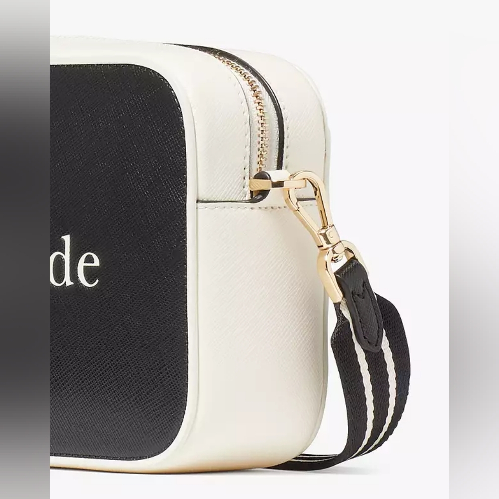 Kate Spade Black White Logo Camera Crossbody Bag Gold Hardware NWT - Picture 5 of 5